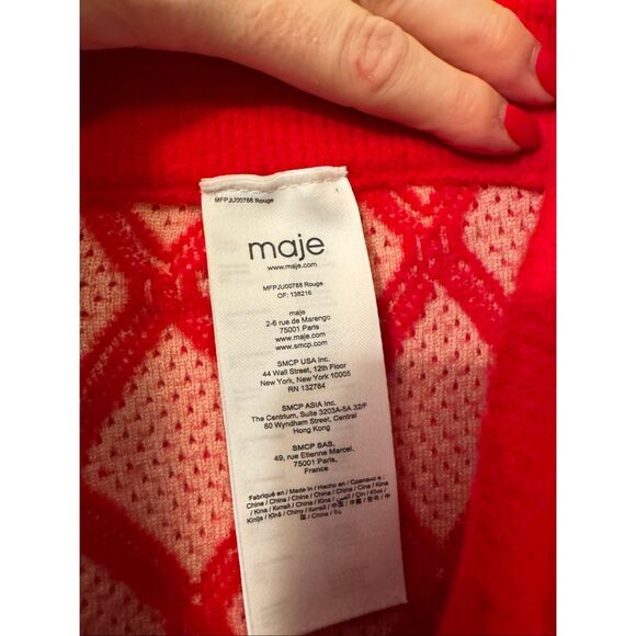 Maje Red Embellished Mini Skirt MSRP: $320 - Picture 9 of 9